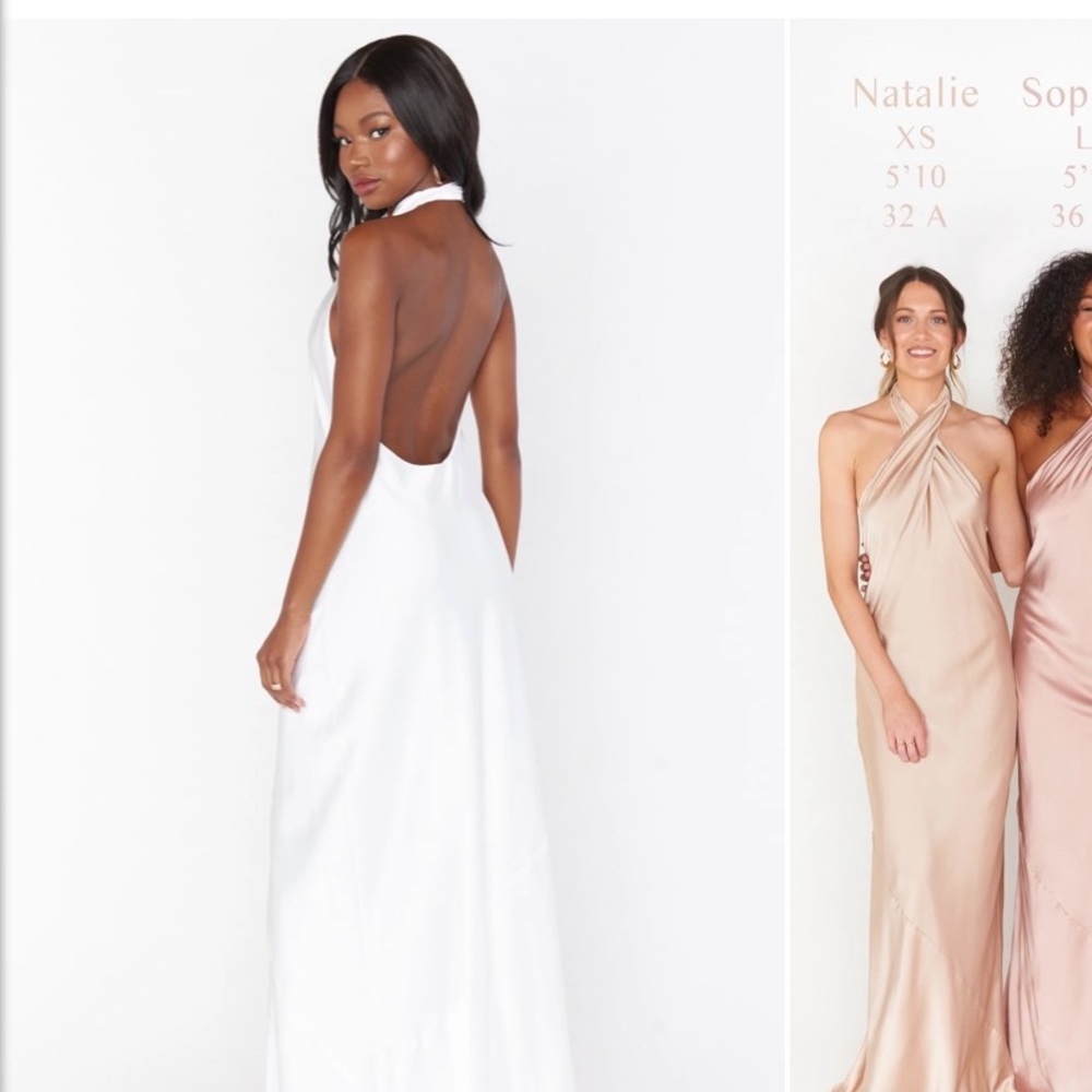 Show me your mumu white halter backless dress